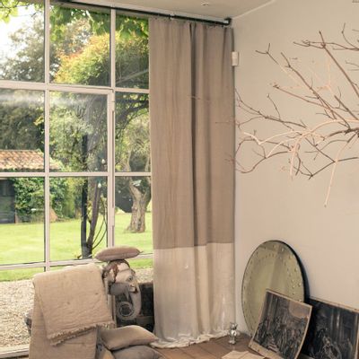 Rideaux et voilages - FORTUNA DUO Rideau 140x300 cm FORTUNA PERLE - EN FIL D'INDIENNE...