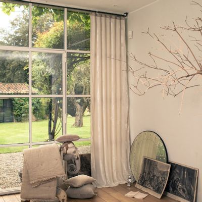 Rideaux et voilages - FORTUNA Rideau 110x300 cm FORTUNA PERLE - EN FIL D'INDIENNE...