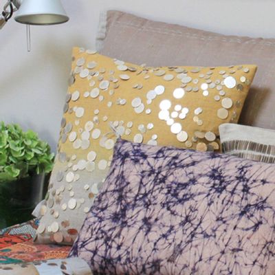 Fabric cushions - Gipsy Cushion 40X40 Cm Ocre - EN FIL D'INDIENNE...