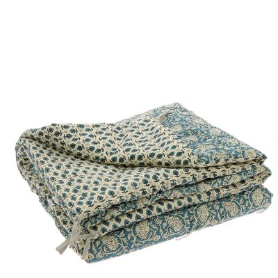 Coussins textile - INDIENNE Plaid 140x240 cm INDIENNE CANARD - EN FIL D'INDIENNE...