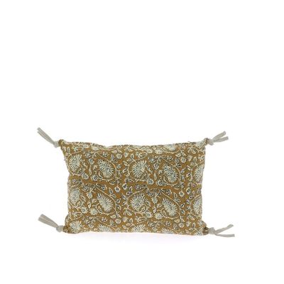 Fabric cushions - Indienne Cushion Cover 25X35 Cm Indienne Tabac - EN FIL D'INDIENNE...