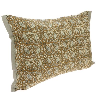 Linge de lit - INDIENNE Grande Housse de Coussin 50x75 cm INDIENNE TABAC - EN FIL D'INDIENNE...