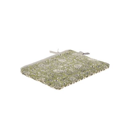 Coussins textile - INDIENNE Trousse Plate Large 18x26 cm INDIENNE KAKI - EN FIL D'INDIENNE...