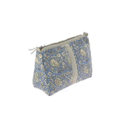 Coussins textile - INDIENNE Trousse de toilette 18X26X12 cm INDIENNE DENIM FEUILLE - EN FIL D'INDIENNE...