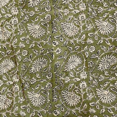 Rideaux et voilages - INDIENNE Tote Bag 38x40 cm INDIENNE KAKI FEUILLE - EN FIL D'INDIENNE...