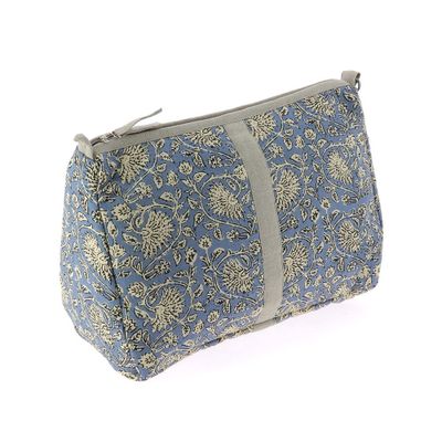 Fabric cushions - Indienne Vanity Clutch Xl 34X22X15 Cm Indienne Denim - EN FIL D'INDIENNE...