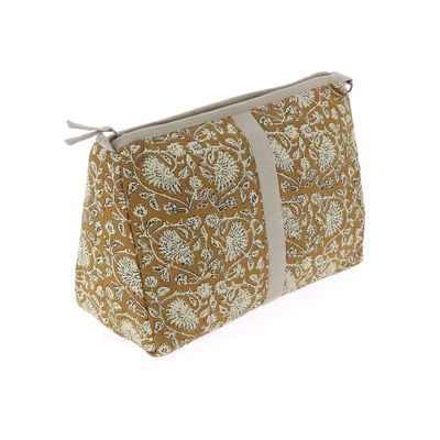 Coussins textile - INDIENNE Trousse de toilette XL 34X22X15 cm INDIENNE TABAC - EN FIL D'INDIENNE...