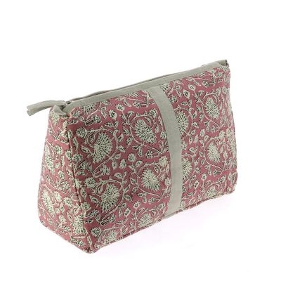 Coussins textile - INDIENNE Trousse de toilette XL 34X22X15 cm INDIENNE TERRACOTTA - EN FIL D'INDIENNE...