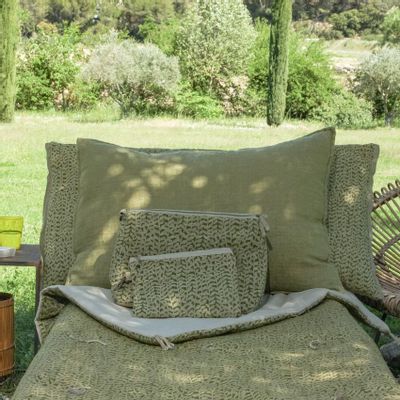 Curtains and window coverings - Lierre Set Of 2 Clutch And Toilet Bags Xl Lierre Olive - EN FIL D'INDIENNE...