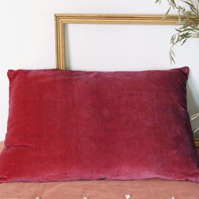 Coussins textile - LYRIC Housse de coussin 50x75 cm TERRE ROUGE - EN FIL D'INDIENNE...