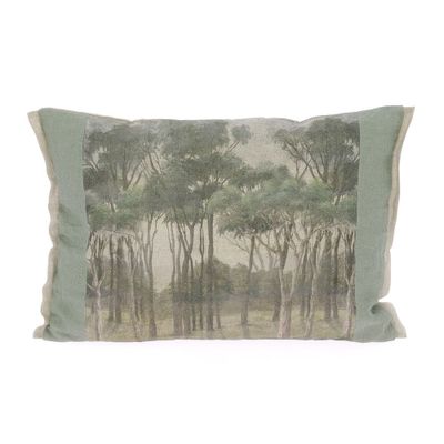 Curtains and window coverings - Manosque Cushion Cover 40X55 Cm Print Ananbo Manosque Lichen - EN FIL D'INDIENNE...