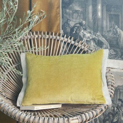 Fabric cushions - Medicis Cushion Cover 35X50 Cm Medicis Citron - EN FIL D'INDIENNE...