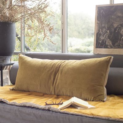 Fabric cushions - Medicis Cushion Cover 45X100 Cm Medicis Olive - EN FIL D'INDIENNE...