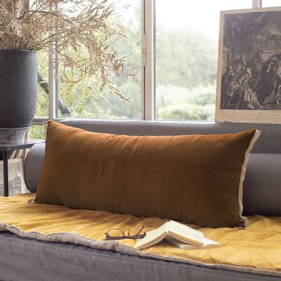 Fabric cushions - Medicis Cushion Cover 45X100 Cm Medicis Taupe - EN FIL D'INDIENNE...