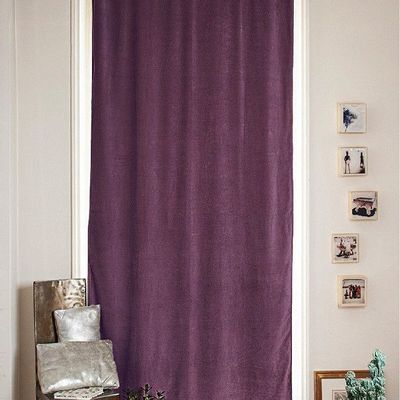 Rideaux et voilages - MEDICIS rideau occultant en velours de coton 130x280cm VIOLETTE - EN FIL D'INDIENNE...