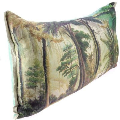 Fabric cushions - Orenoque Cushion Cover Printed Aanbo 50X100 Cm Orenoque Celadon - EN FIL D'INDIENNE...