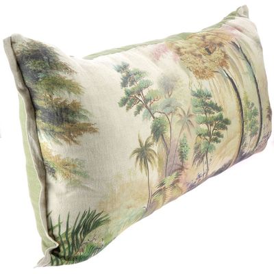 Fabric cushions - Orenoque Cushion Cover Printed Aanbo 50X100 Cm Orenoque Kaki - EN FIL D'INDIENNE...