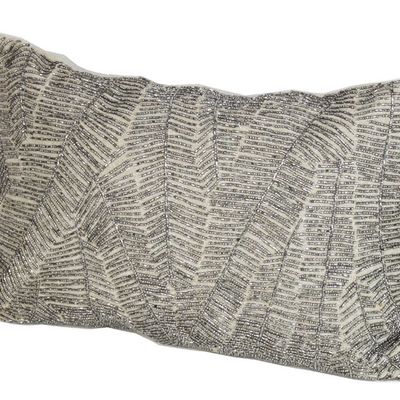 Coussins textile - PALME Housse de coussin 30x45 cm ARGENT - EN FIL D'INDIENNE...