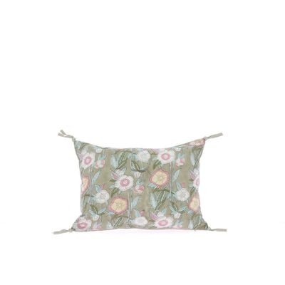 Coussins textile - Pensee Summer Cushion Cover 25X35 Cm Pensees Coton Gris - EN FIL D'INDIENNE...