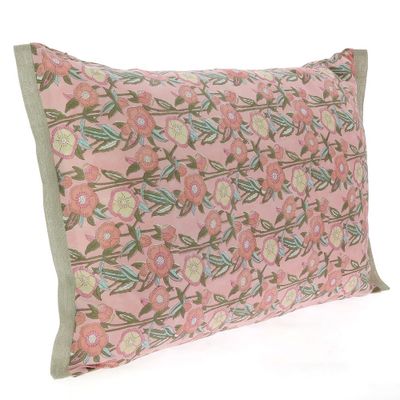 Coussins textile - PENSEE Eté Housse de coussin 50x75 cm PENSEES COTON POUDRE - EN FIL D'INDIENNE...