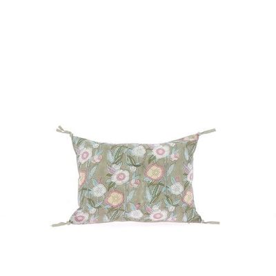 Fabric cushions - PENSEE VELVET Cushion cover 25x35 cm PENSEES VELOURS BEIGE - EN FIL D'INDIENNE...