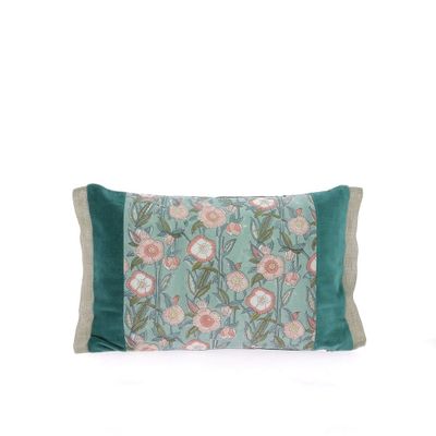 Fabric cushions - Pensee Velvet Cushion Cover 30X45 Cm Pensees Velours Canard - EN FIL D'INDIENNE...