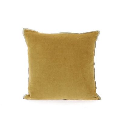 Fabric cushions - Pensee Velvet Cushion Cover 45X45 Cm Pensees Velours Tabac - EN FIL D'INDIENNE...