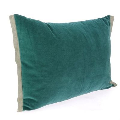 Fabric cushions - Pensee Velvet Cushion Cover 50X75 Cm Pensees Velours Canard - EN FIL D'INDIENNE...