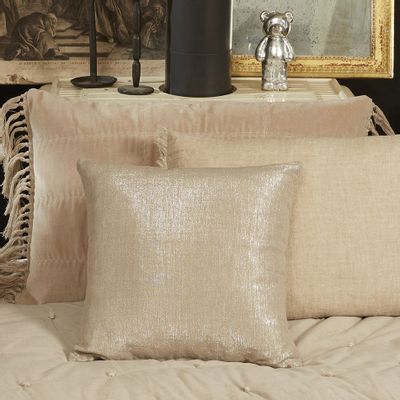 Fabric cushions - Platine Cushion Cover 45X45 Cm Platine Lin - EN FIL D'INDIENNE...