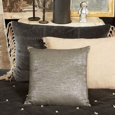 Fabric cushions - Platine Cushion Cover 45X45 Cm Platine Mercure - EN FIL D'INDIENNE...