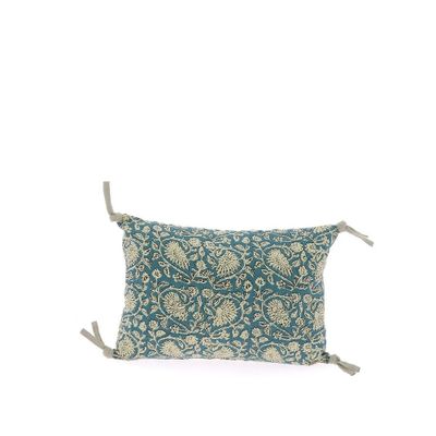 Fabric cushions - INDIENNE Cushion cover 25X35 cm INDIENNE CANARD - EN FIL D'INDIENNE...