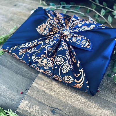 Cadeaux - 'L'île Mystérieuse' 100% Coton Emballage Furoshiki  - Taille L 85x85cm - CARÉDEAU PAPIER CADEAU RÉUTILISABLE