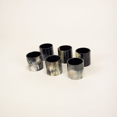 Serviettes - Set de 6 ronds de serviette en corne  - L INDOCHINEUR X RIVÊT