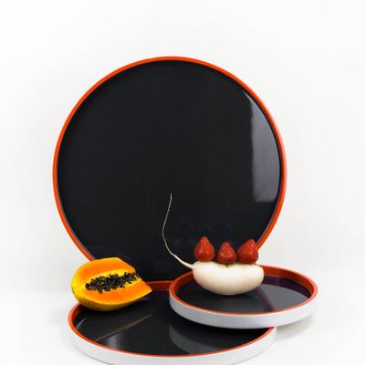 Objets de décoration - Set de 3 plateaux ronds en bois et laque - L INDOCHINEUR X RIVÊT