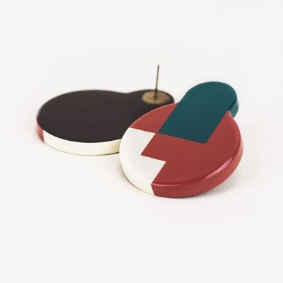 Jewelry - Crête earrings in horn and three-tone lacquer - L'INDOCHINEUR PARIS HANOI