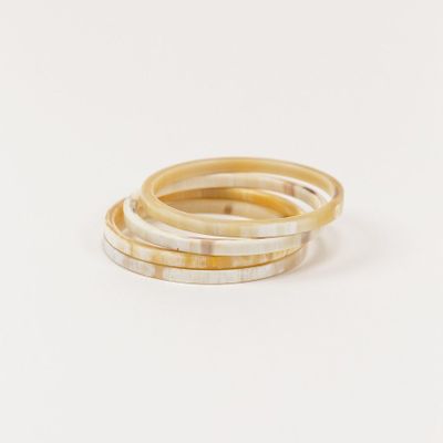 Bijoux - 4 bracelets fins en corne - L INDOCHINEUR X RIVÊT