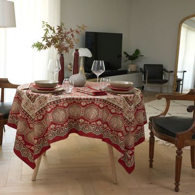 Linge de table textile - Nappe La bohème grenat - BEAUVILLÉ