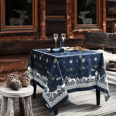 Linge de table textile - Nappe Nuit étoilée émeraude - BEAUVILLÉ