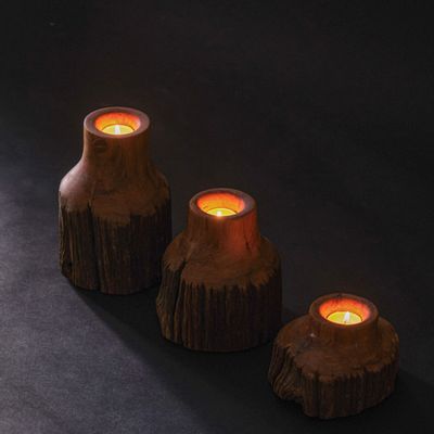 Candles - Set  wood candles - BO002 - CALLITRIS