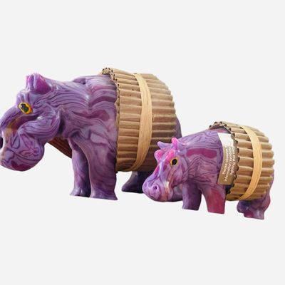 Decorative objects - Purple Heart Hippopotamus Candle - EL PELICANO