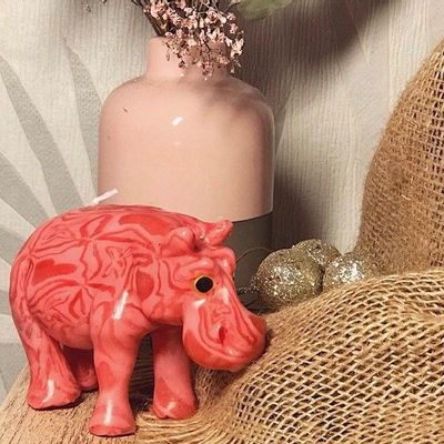 Decorative objects - Red Heart Hippopotamus Candle - EL PELICANO