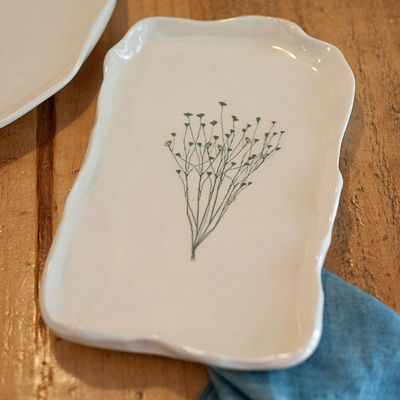 Formal plates - Square serving ceramic plates WILD FIELD COLLECTION - MARTINA & EVA