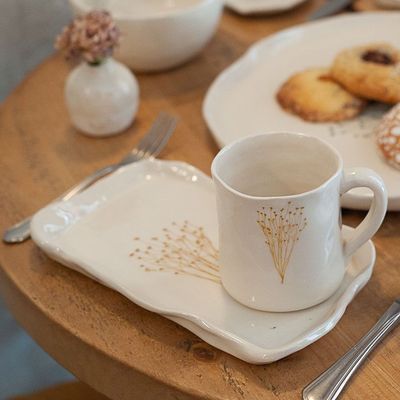 Formal plates - Square serving ceramic plates WILD FIELD COLLECTION - MARTINA & EVA