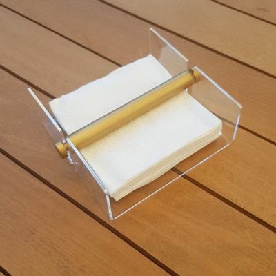 Meubles de cuisines - Porte-serviette en plexiglass calle en bois - OPALESCENCE