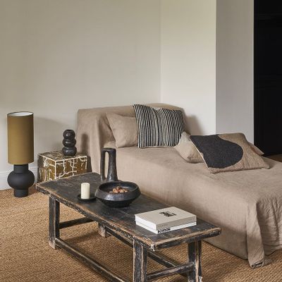 Cushions - Arga Woven Cushion Cover 50X50 Ecru / Black 100% Wool - HOMATA