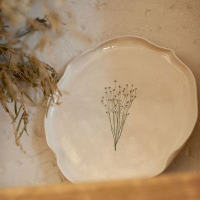 Formal plates - Round serving ceramic plates WILD FIELD COLLECTION - MARTINA & EVA