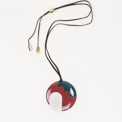Bijoux - Pendentif Château en corne et laque tricolore - L INDOCHINEUR X RIVÊT
