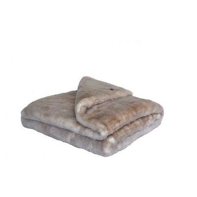 Comforters and pillows - Eisbaer beige - Faux fur blanket - DECKENKUNST MANUFAKTUR GERMANY