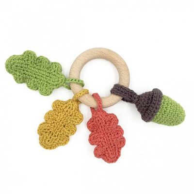 Jouets enfants - AUTOMNE - TEETHER & HOCHET POUR BÉBÉ EN COTON BIO - MYUM - THE VEGGY TOYS