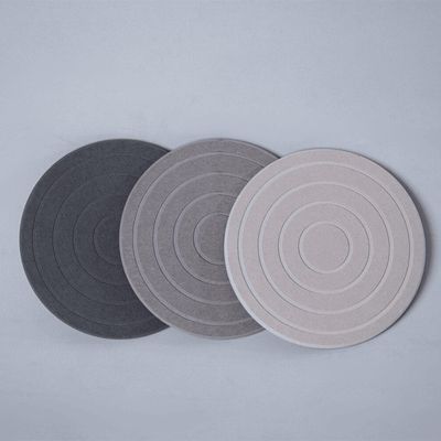 Flatware - Kendra black grey white round absorbent stone trivet - OSNA